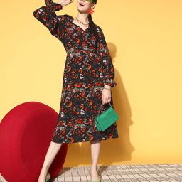 plusS Women Black Floral Vacay Attire-image-86