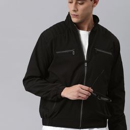 VOXATI Men Black Windcheater Bomber Jacket-14