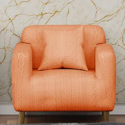 Lukzer Orange Printed Sofa Cover With Arms-image-90