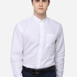 JADE BLUE Men White Regular Fit Solid Formal Shirt-image-22