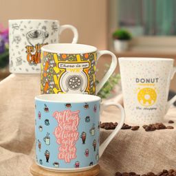 CLAY CRAFT Multicoloured Set of 4 Cups-image-4