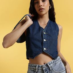 glitchez Blue Ridge Denim Waistcoat-image-1