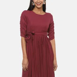 Campus Sutra Maroon Dress-image-96