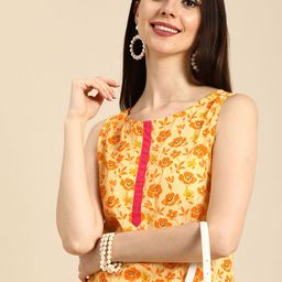 Anouk Women Yellow & Multicoloured Ethnic Motifs Printed Kurta-image-94