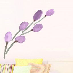rawpockets Purple Tulip Flower PVC Vinyl Wall Stickers-17