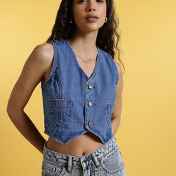 glitchez Urban Blues Pocket Detail Denim Waistcoat-picture-43