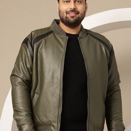 Sztori Plus-Size Faux-Leather Bomber Jacket-picture-34
