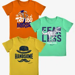 x2o Kids Pack of 3 Printed T-shirt-image-41