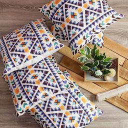 Soumya Multicoloured Set of 5 Geometric Square Cushion Covers-33