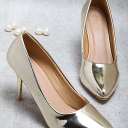 SHUZ TOUCH Women Gold-Toned Stiletto Pumps-21