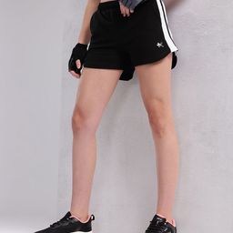 HRX by Hrithik Roshan Women Side Striped Training Shorts-image-4