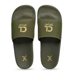 Carlton London sports Men Olive Green Printed Sliders-picture-7