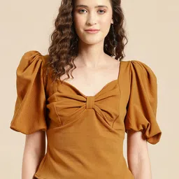 WoowZerz Mustard Yellow Solid Top-picture-31