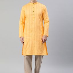 Manthan Men Striped Mandarin Collar Kurta-image-80