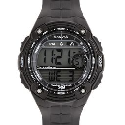 Sonata Men Black Digital Watch NF7949PP04J-10