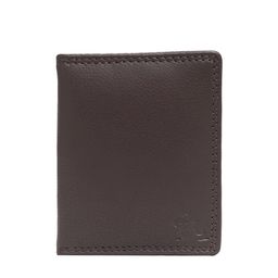 Kara Unisex Coffee Brown Solid Leather Card Holder-2