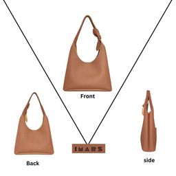 IMARS Textured Structured Hobo Bag with Bow Detail image 5