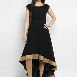 MBE Women Black Solid Anarkali Kurta-image-70