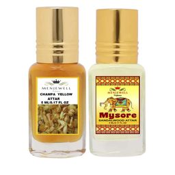 Menjewell Pack Of 2 Champa Yellow & Mysore Sandalwood Attar-49