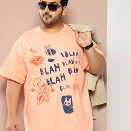 Sztori Plus Size Typography Printed Pure Cotton T-shirt-image-20