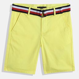 Tommy Hilfiger Boys Self Design Slim Fit Regular Shorts With Belt-51