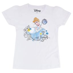 Disney by Wear Your Mind Girls White Printed Princess Pure Cotton Regular Top-picture-43