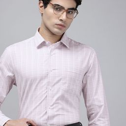 Arrow Manhattan Slim Fit Checked Pure Cotton Formal Shirt-image-93