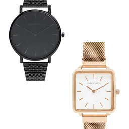 JOKER & WITCH Unisex Black & Gold-Toned Ralph & Alice Couple Watch Gift Set JWCW147-image-24