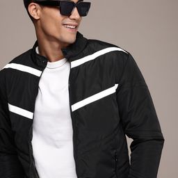 WROGN Striped Band Collar Padded Jacket-image-79