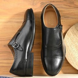 CLOG LONDON Men Textured Formal Monk Shoes-image-21