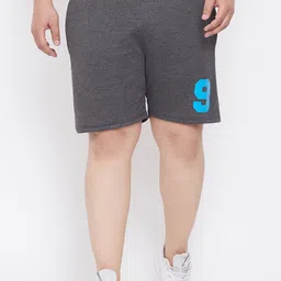 bigbanana Men Grey Solid Regular Fit Cotton Shorts-image-4