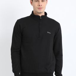 Plutus Men Black Solid Sweatshirt-image-52