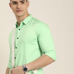 HERE&NOW Men Slim Fit Solid Casual Shirt-image-15