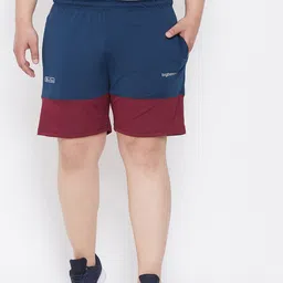 bigbanana Men Blue Colourblocked Regular Fit Shorts-image-2