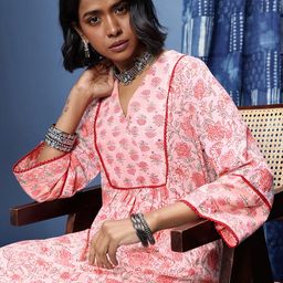 Taavi Sanganeri Folk Indie Floral Printed Pure Cotton Kurta-picture-24