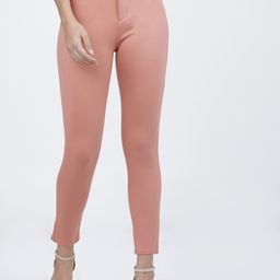 Tokyo Talkies Women Pink Slim Fit Cigarette Trousers-image-99