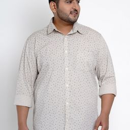 John Pride Men Beige Comfort Regular Fit Printed Casual Shirt-image-60