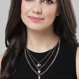 Bohey by KARATCART Gold-Plated Layered Chain-image-30