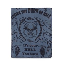 Leather Zentrum Men Grey & Black Printed Two Fold Wallet-43