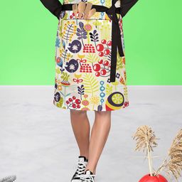 ArtzFolio Green & Red Printed Cotton Aprons-14