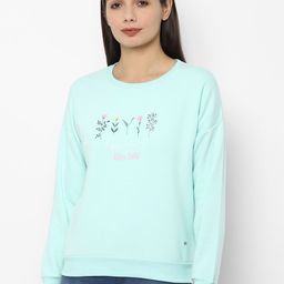 Allen Solly Woman Women Blue Printed Sweatshirt-picture-38