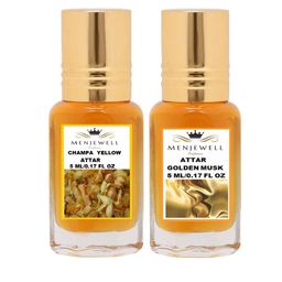 Menjewell Pack of 2 Attar Champa Yellow And Golden Musk 5 ml-42