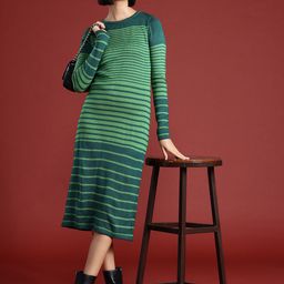 all about you Striped Acrylic Jumper Midi Dress-image-53