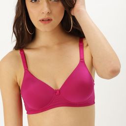 DressBerry Magenta Solid Non-Wired Lightly Padded Everyday Bra DB-HNS-009E-9