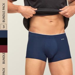 XYXX Men Solid Pack Of 3 Uno IntelliSoft Micro Modal Trunk XYTRNK3PCKN526-18