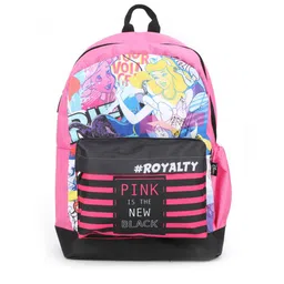 Disney Girls Pink & White Graphic Backpack with Compression Straps-24