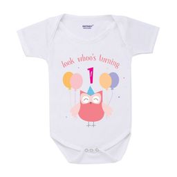 KNITROOT Infant Kids White Printed Bodysuit-image-64