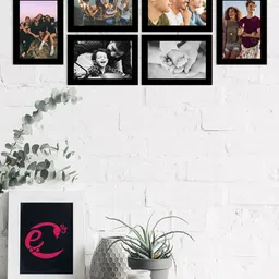 eCraftIndia Set Of 6 Black Solid Memory Wall Collage Photo Frames-5