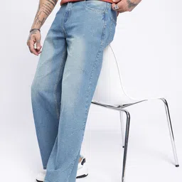 glitchez Men Forever Fresh Wide Leg Light Fade Jeans-image-64
