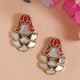 Voylla Gold-Plated & Red Classic Studs-15